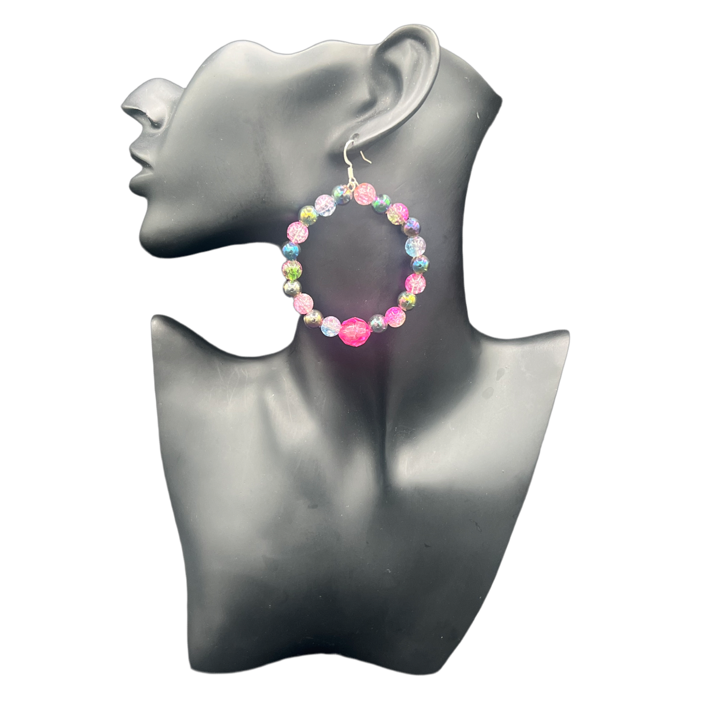 Gum Drop| Small Multi Colored Hoop Earrings W/Ball Accents