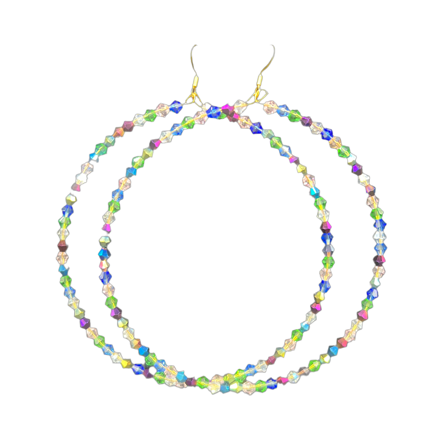 Azza| Crystal Multicolored Jumbo Hoop Earrings