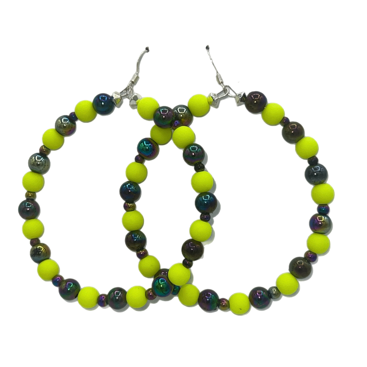 Galaxy| Neon & Navy Multicolored Jumbo Hoop Earrings