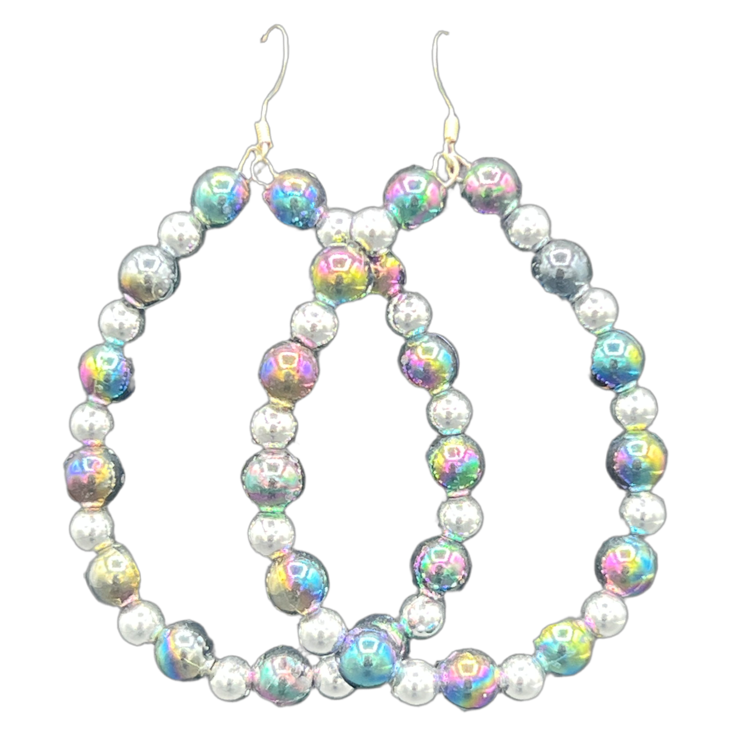 Zillion| Multi Toned Metallic Ball Oval Earrings