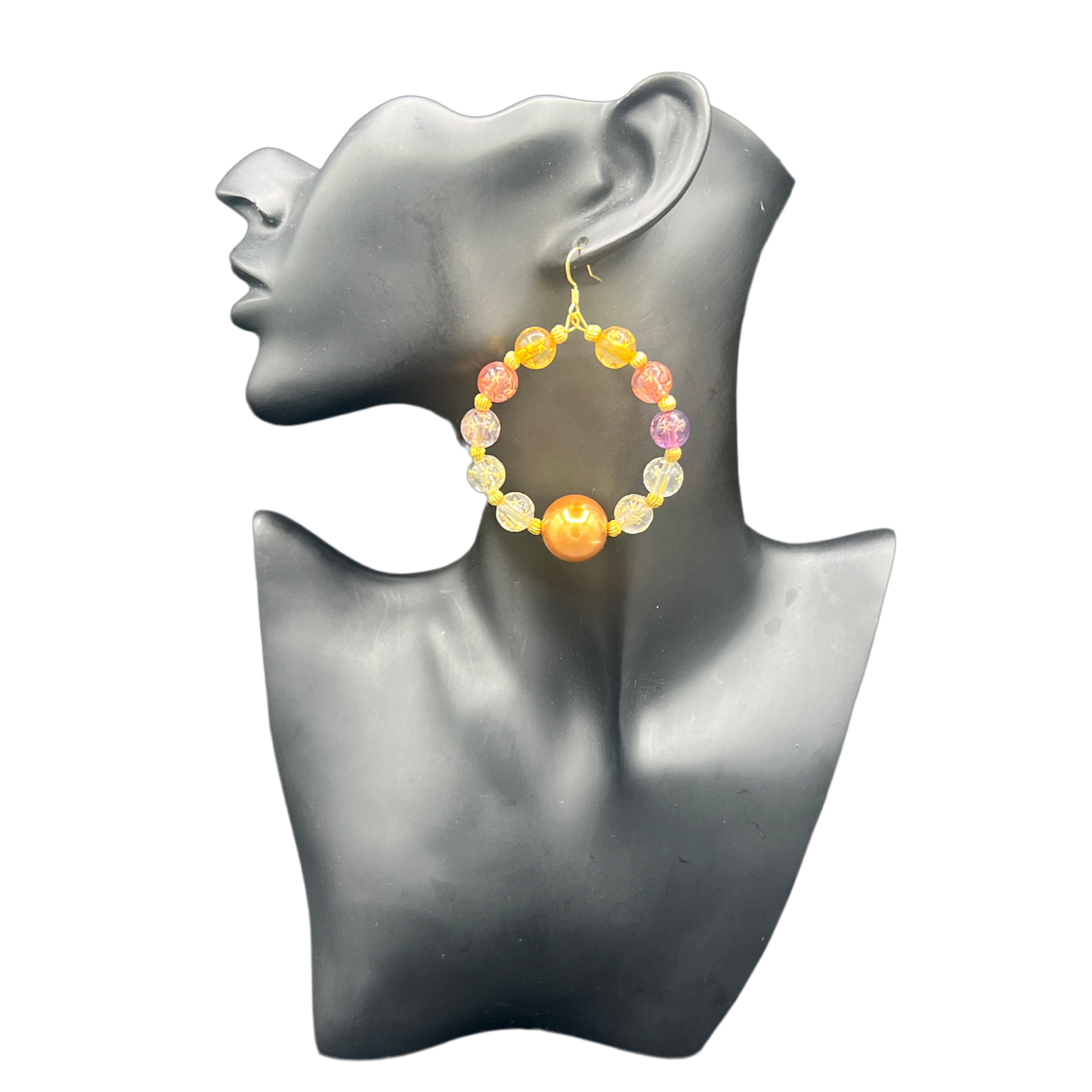 Goldie Locs| Small Multi Colored Hoop Earrings W/ Gold Accents