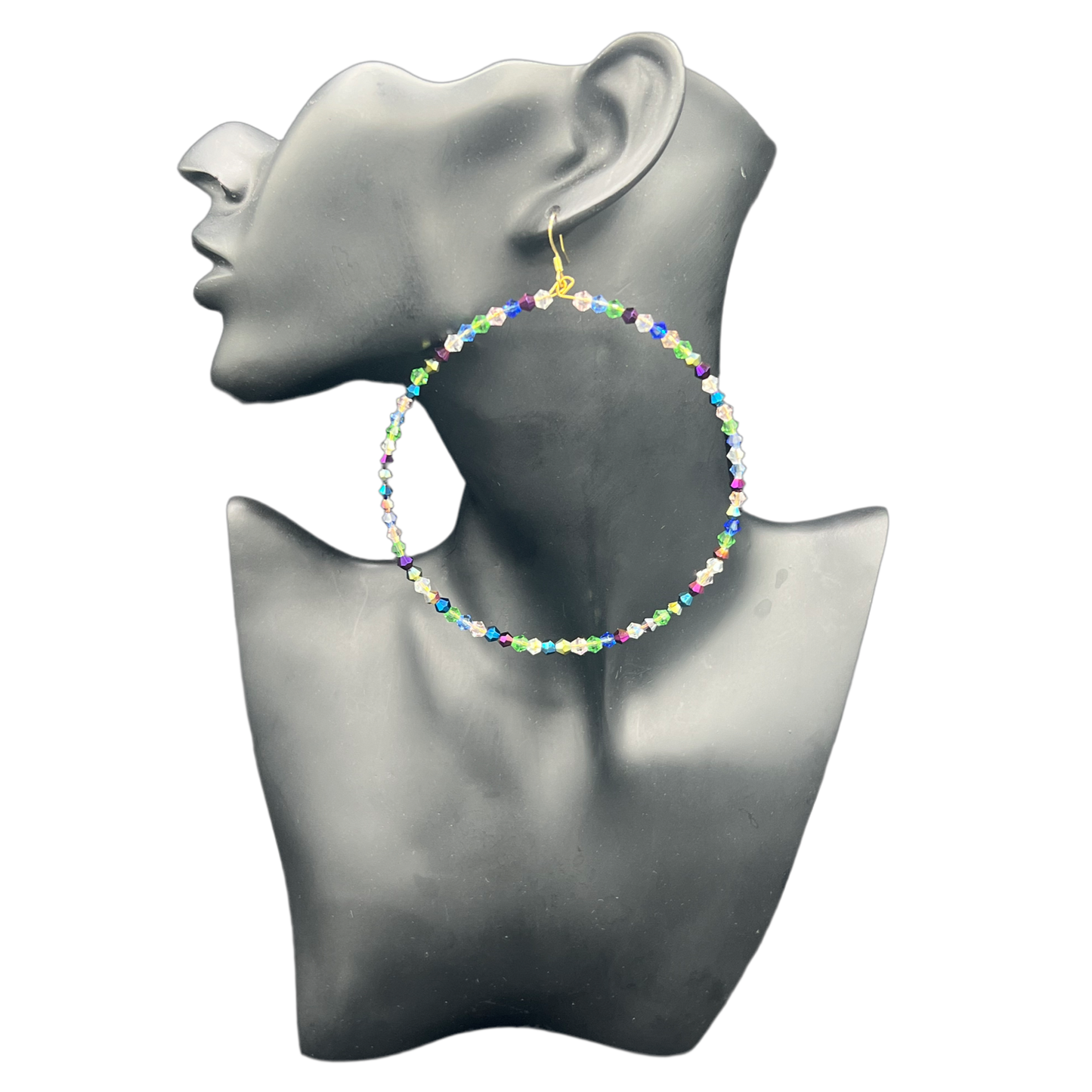 Azza| Crystal Multicolored Jumbo Hoop Earrings