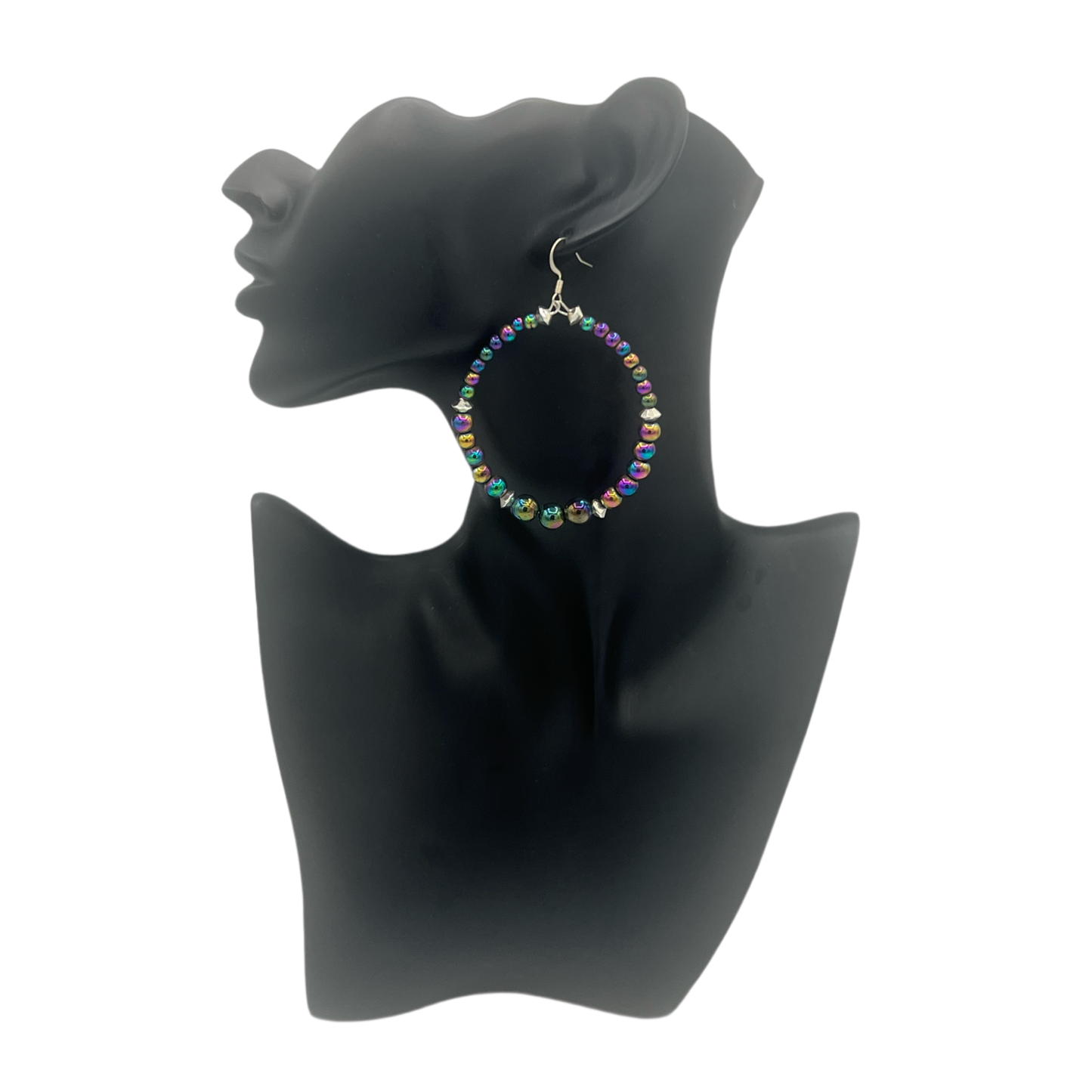 Camille| Flip Flop Color Changing Hoop Earrings W| Silver Accents