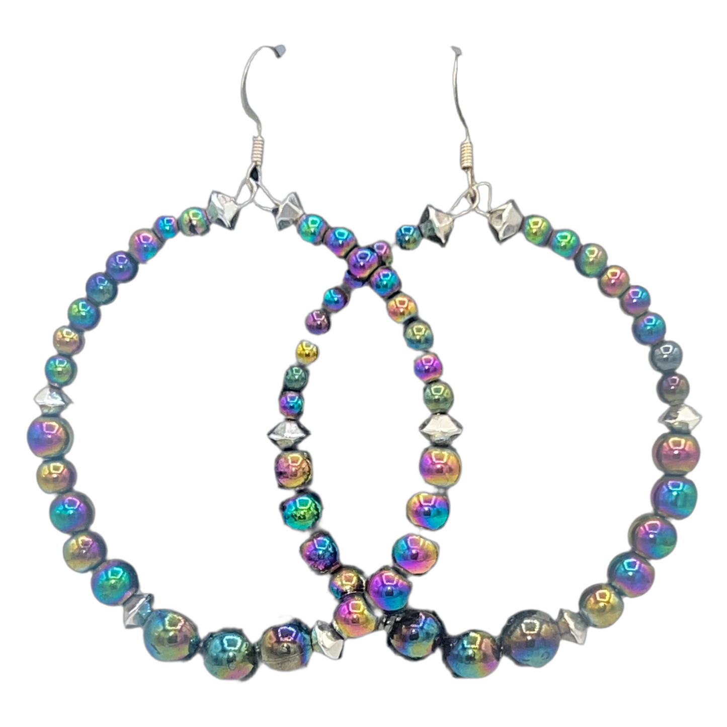 Camille| Flip Flop Color Changing Hoop Earrings W| Silver Accents